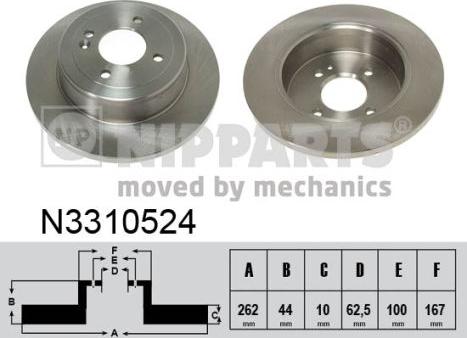 Nipparts N3310524 - Brake Disc autospares.lv