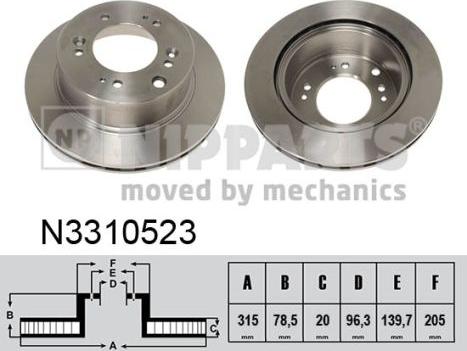 Nipparts N3310523 - Brake Disc autospares.lv