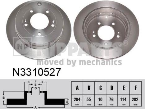 Nipparts N3310527 - Brake Disc autospares.lv