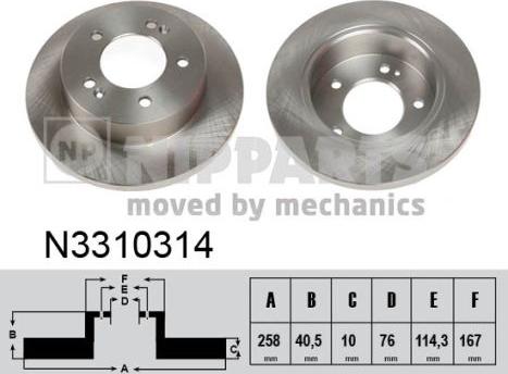 Nipparts N3310314 - Brake Disc autospares.lv