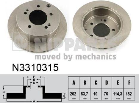 Nipparts N3310315 - Brake Disc autospares.lv