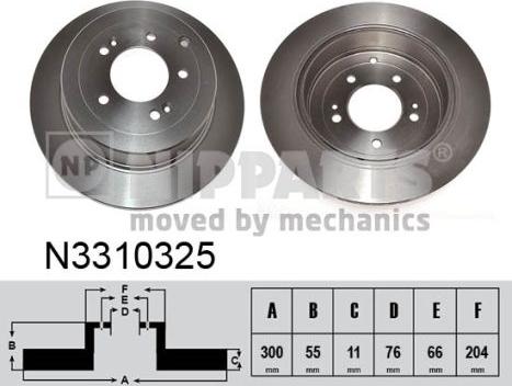 Nipparts N3310325 - Brake Disc autospares.lv