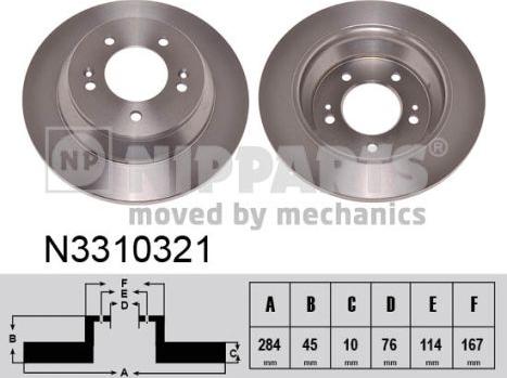 Nipparts N3310321 - Brake Disc autospares.lv