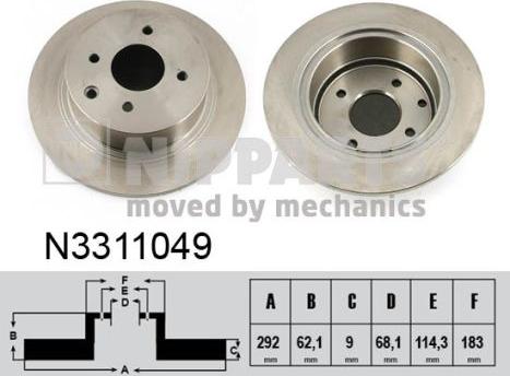 Nipparts N3311049 - Brake Disc autospares.lv