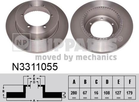 Nipparts N3311055 - Brake Disc autospares.lv