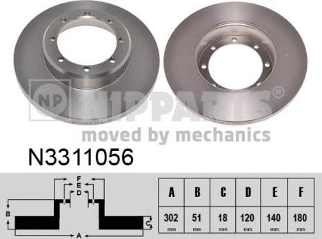 Nipparts N3311056 - Brake Disc autospares.lv