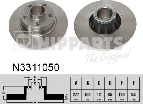 Nipparts N3311050 - Brake Disc autospares.lv