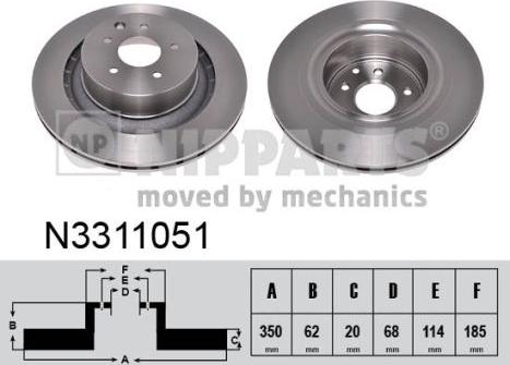 Nipparts N3311051 - Brake Disc autospares.lv