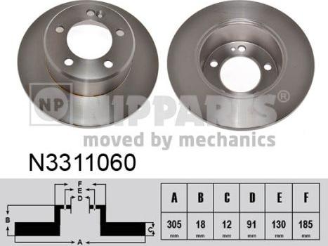 Nipparts N3311060 - Brake Disc autospares.lv