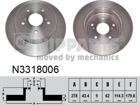 Nipparts N3318006 - Brake Disc autospares.lv