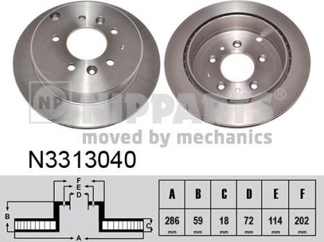 Nipparts N3313040 - Brake Disc autospares.lv