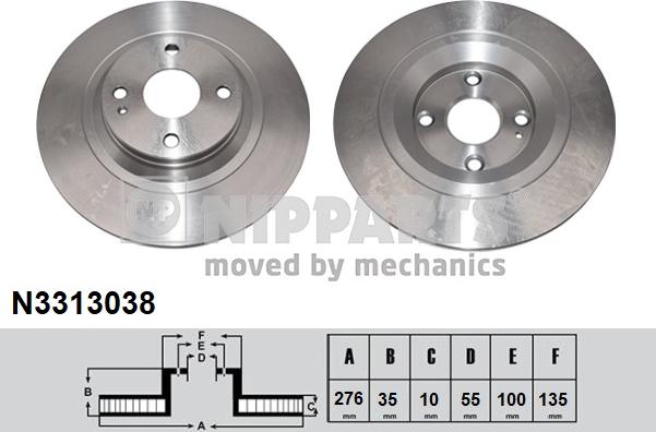 Nipparts N3313038 - Brake Disc autospares.lv