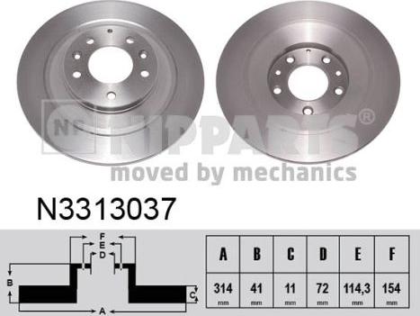 Nipparts N3313037 - Brake Disc autospares.lv