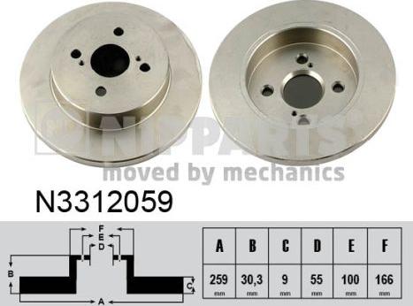 Nipparts N3312059 - Brake Disc autospares.lv