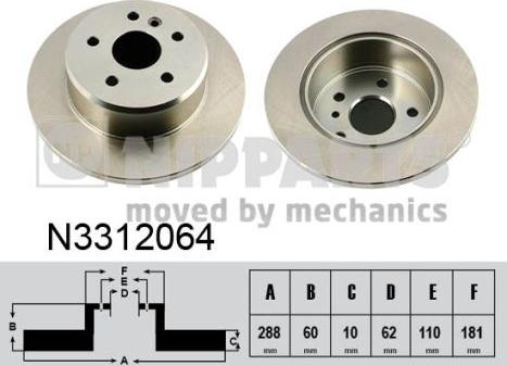 Nipparts N3312064 - Brake Disc autospares.lv