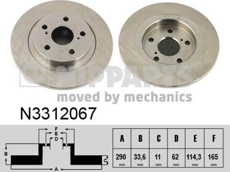 Nipparts N3312067 - Brake Disc autospares.lv