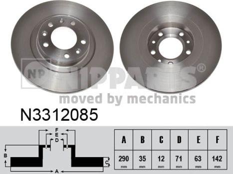 Nipparts N3312085 - Brake Disc autospares.lv