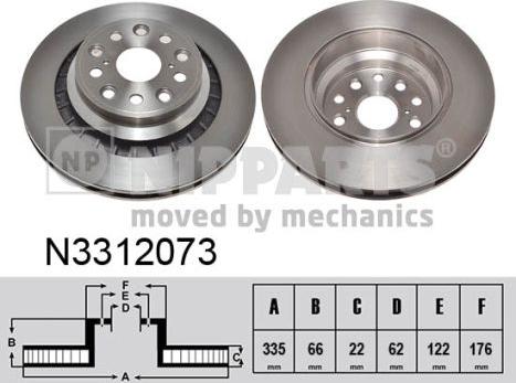 Nipparts N3312073 - Brake Disc autospares.lv