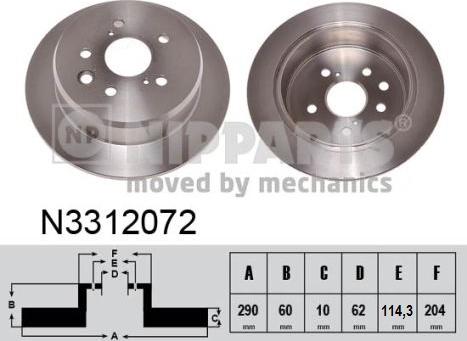 Nipparts N3312072 - Brake Disc autospares.lv