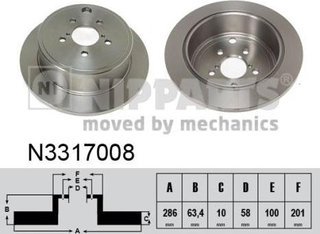 Nipparts N3317008 - Brake Disc autospares.lv