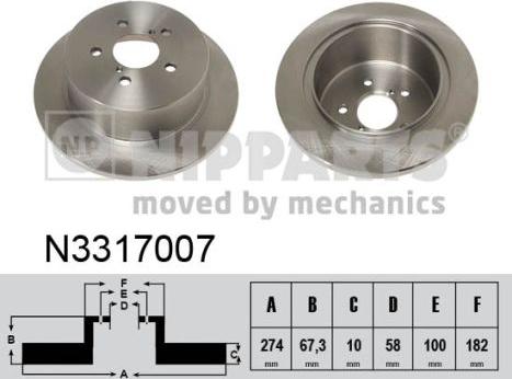 Nipparts N3317007 - Brake Disc autospares.lv