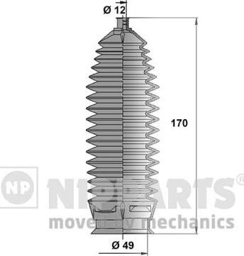 Nipparts N2840507 - Bellow Set, steering autospares.lv