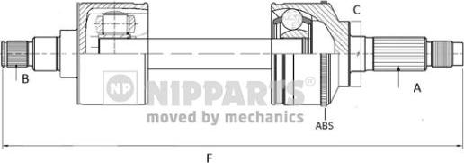 Nipparts N2800502 - Drive Shaft autospares.lv