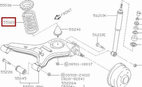 NISSAN 55020-11A05 - Coil Spring autospares.lv