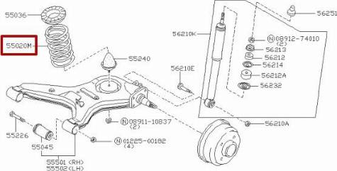 NISSAN 5502032A07 - Coil Spring autospares.lv