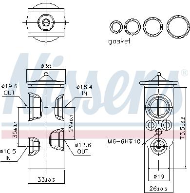 Nissens 999350 - Expansion Valve, air conditioning autospares.lv