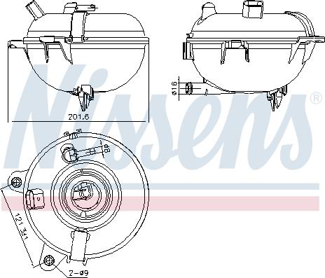 Nissens 996130 - Expansion Tank, coolant autospares.lv