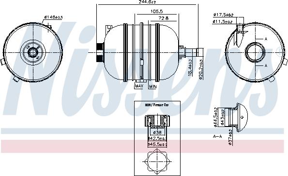 Nissens 996126 - Expansion Tank, coolant autospares.lv