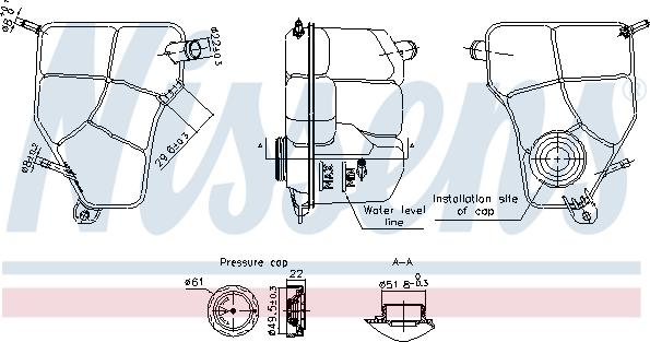 Nissens 996360 - Expansion Tank, coolant autospares.lv