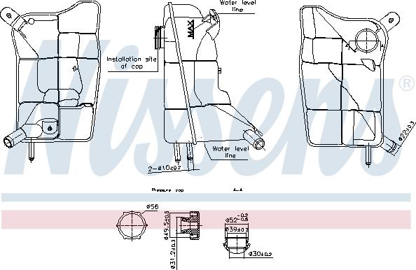 Nissens 996304 - Expansion Tank, coolant autospares.lv