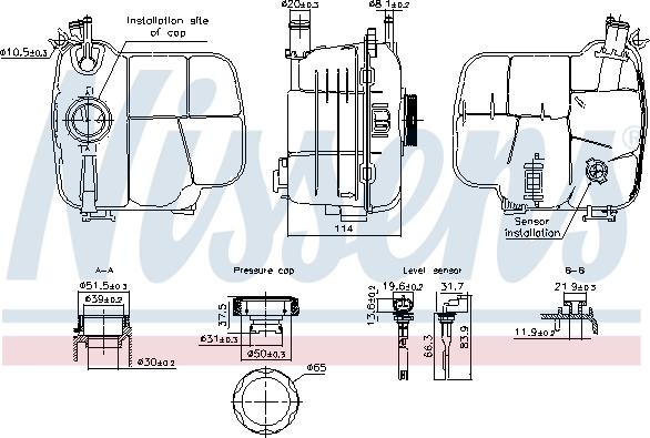 Nissens 996305 - Expansion Tank, coolant autospares.lv