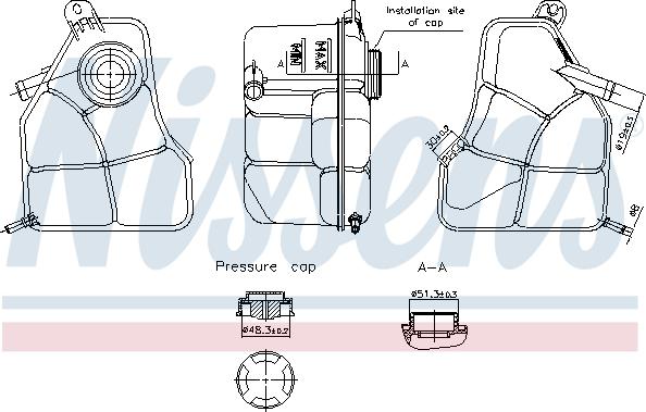 Nissens 996308 - Expansion Tank, coolant autospares.lv