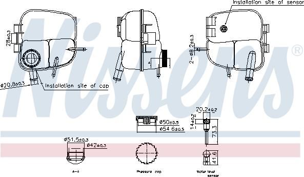 Nissens 996303 - Expansion Tank, coolant autospares.lv