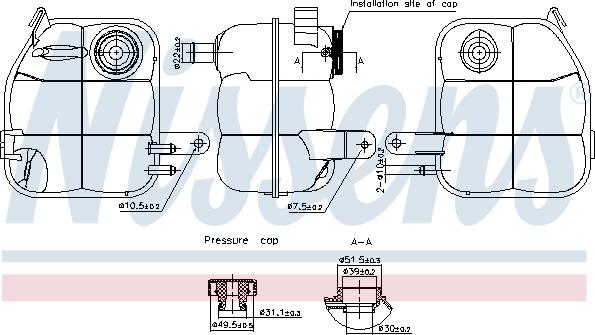 Nissens 996336 - Expansion Tank, coolant autospares.lv