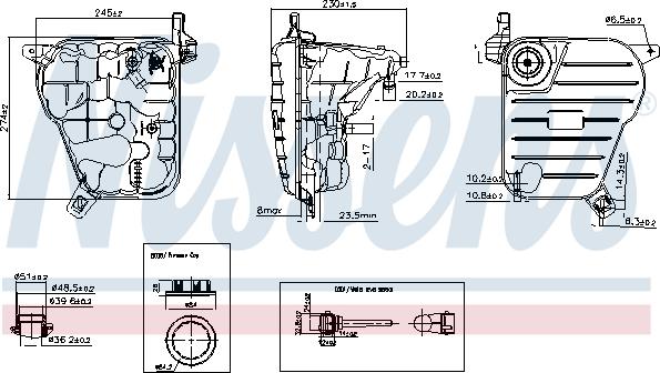 Nissens 996236 - Expansion Tank, coolant autospares.lv