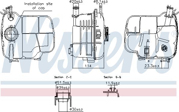 Nissens 996224 - Expansion Tank, coolant autospares.lv