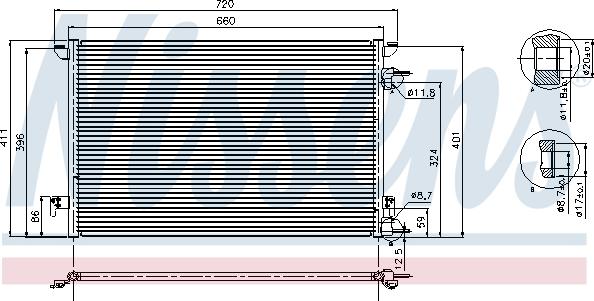 Nissens 94598 - Condenser, air conditioning autospares.lv