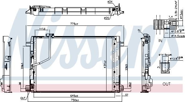 Nissens 941293 - Condenser, air conditioning autospares.lv