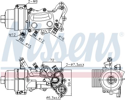 Nissens 90992 - Oil Cooler, engine oil autospares.lv