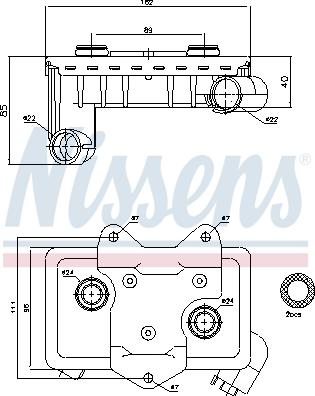 Nissens 90597 - Oil Cooler, engine oil autospares.lv