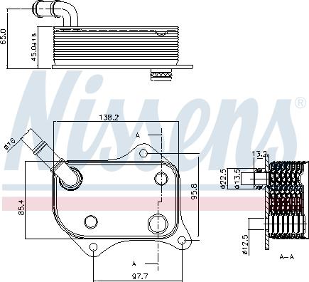 Nissens 90711 - Oil Cooler, engine oil autospares.lv