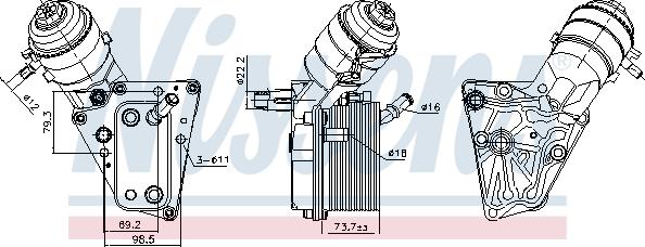 Nissens 91347 - Oil Cooler, engine oil autospares.lv