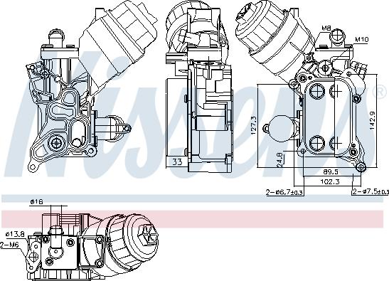 Nissens 91355 - Oil Cooler, engine oil autospares.lv