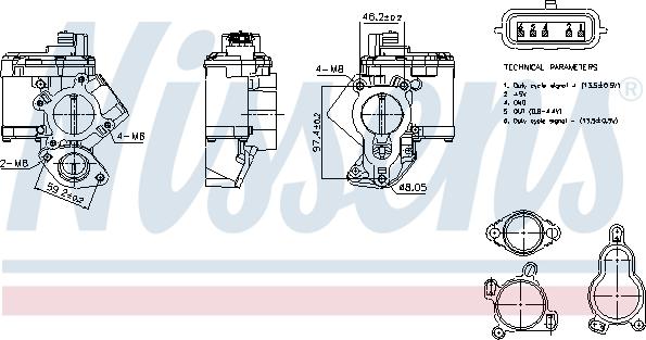 Nissens 98463 - EGR Valve autospares.lv