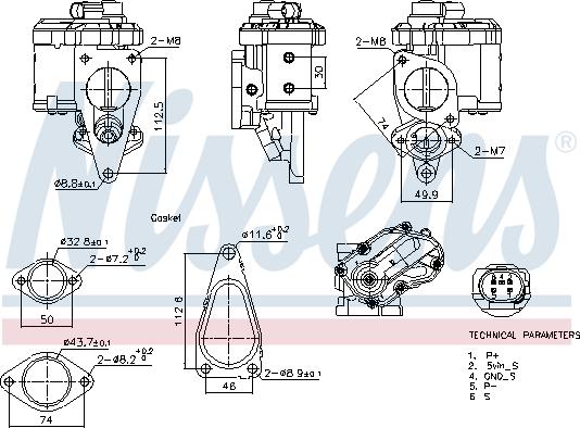 Nissens 98241 - EGR Valve autospares.lv