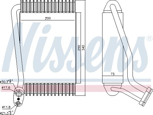 Nissens 92143 - Evaporator, air conditioning autospares.lv